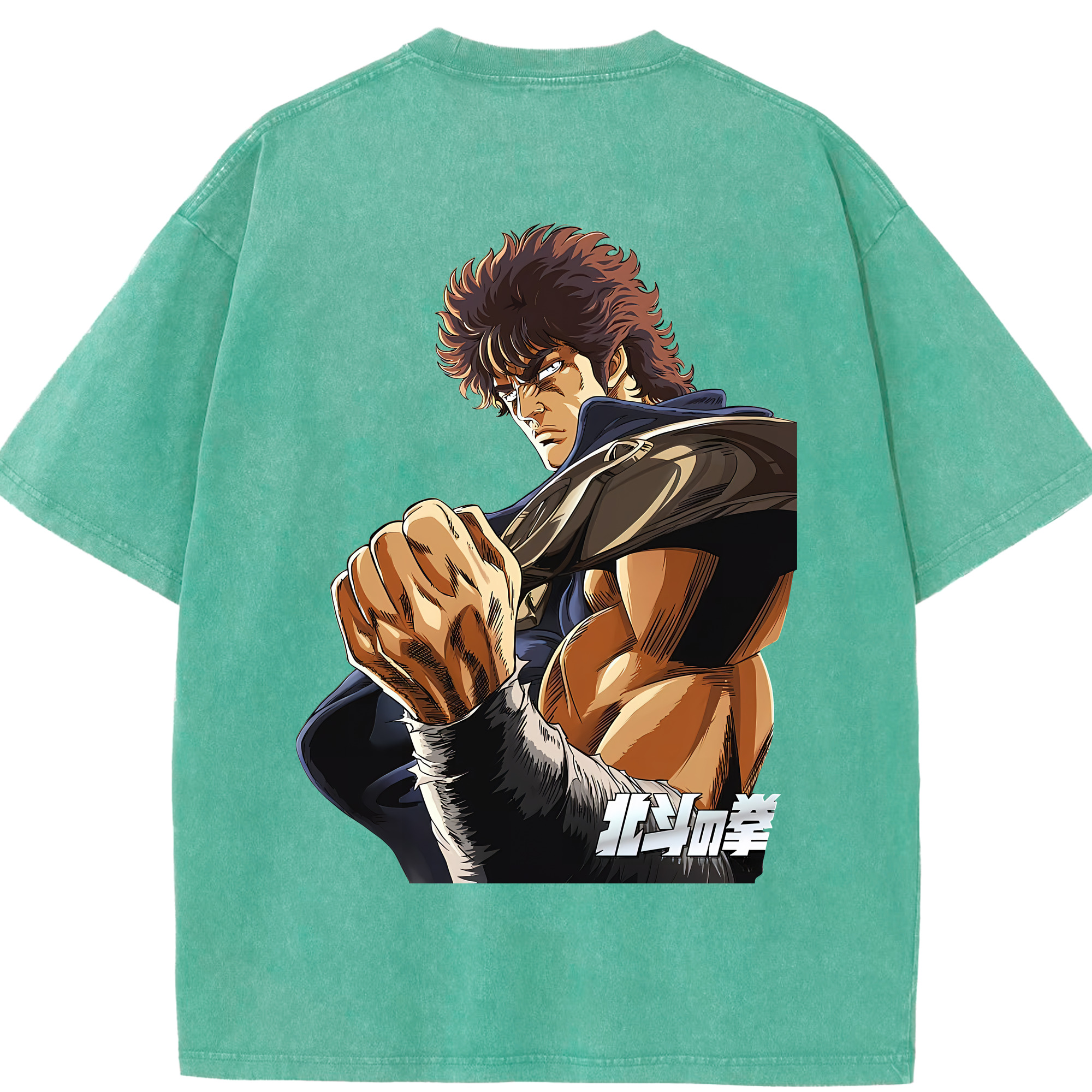 （画像用） 北斗の拳 Fist of the North Star 綿100% ヴィンテージ風 半袖Tシャツ（背面プリント）